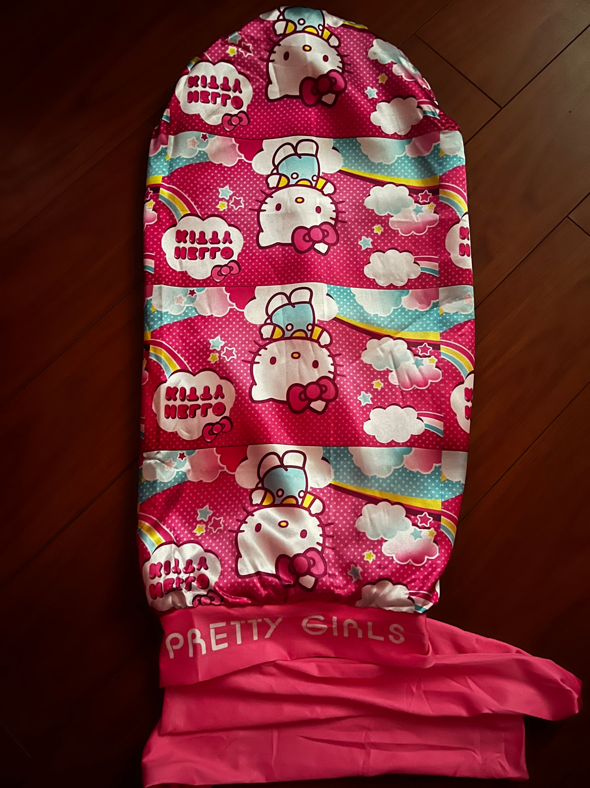 Long Hello Kitty Bonnet (2) Hello Kitty Hair Bonnet | TikTok main image 4